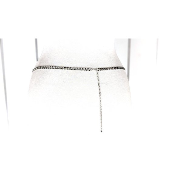 Silver layered metal chain link hip belt - Picture 4 of 4